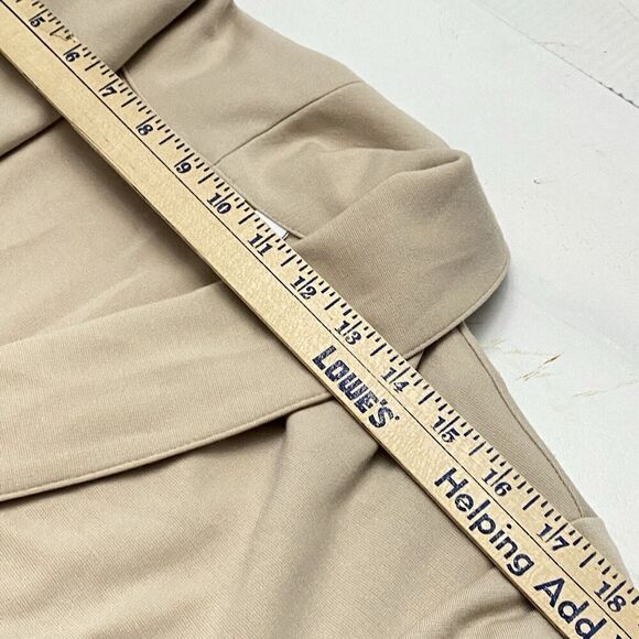 Susan Graver Tailored Stretch Knit Unlined Tan Blazer Pockets Women's Large - Picture 10 of 11